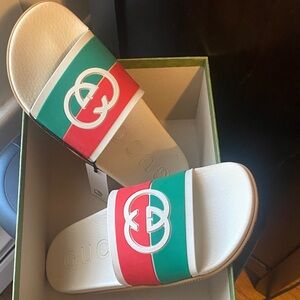 Gucci Women's Slippers - Red, Green, White